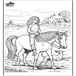 Animals coloring pages - Horseriding 5