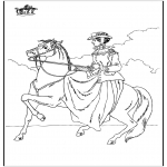 Animals coloring pages - Horseriding 6