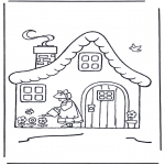 Kids coloring pages - House with flowers