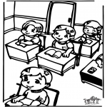 Kids coloring pages - In the clasroom 2