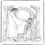 Bible coloring pages - Jesus and the ill woman