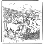 Bible coloring pages - Jesus entry into Jerusalem 1