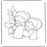 Bible coloring pages - Jesus entry into Jerusalem 2