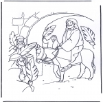 Bible coloring pages - Jesus entry into Jerusalem 4