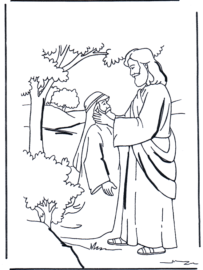 jesus heals the blind man coloring page