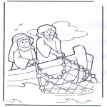 Bible coloring pages - Jesus on boat