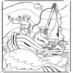 Bible coloring pages - Jesus on the lake