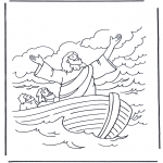 Bible coloring pages - Jesus on the water 1