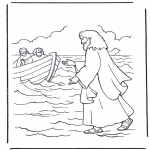 Bible coloring pages - Jesus walking on water