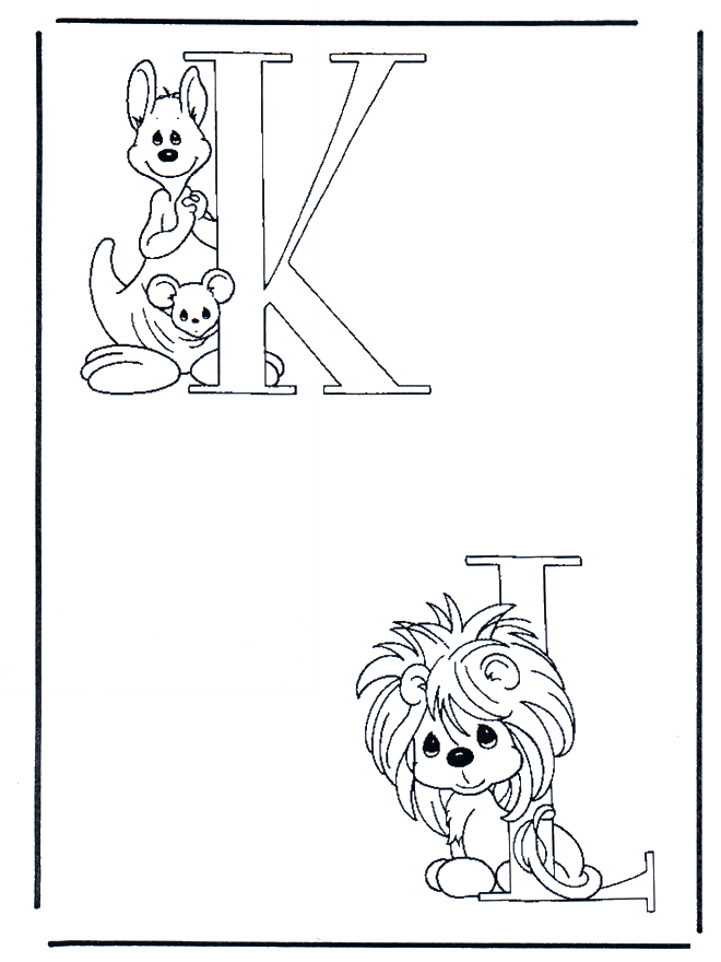 K and L - Alphabeth coloring pages