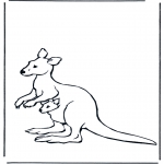 Animals coloring pages - Kangaroo with baby