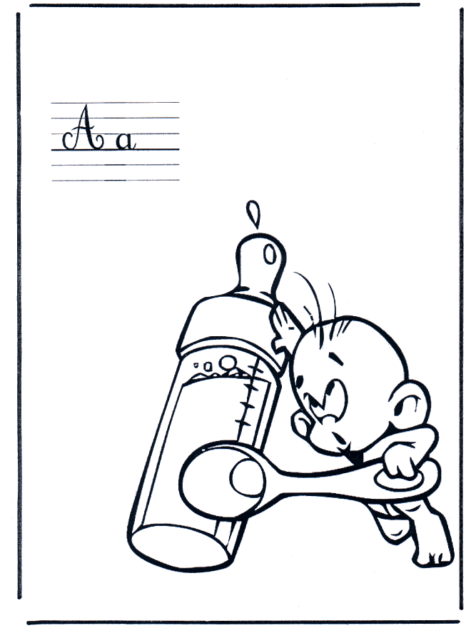 Letter A - Alphabeth coloring pages