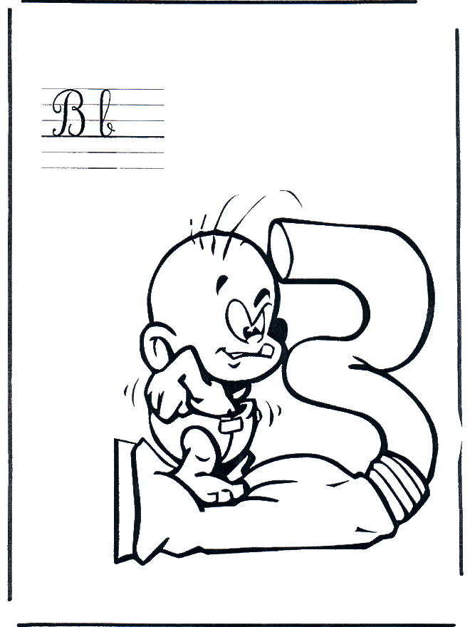 Letter B - Alphabeth coloring pages