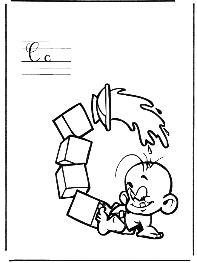 Letter C - Alphabeth coloring pages