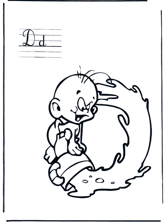 Letter D - Alphabeth coloring pages