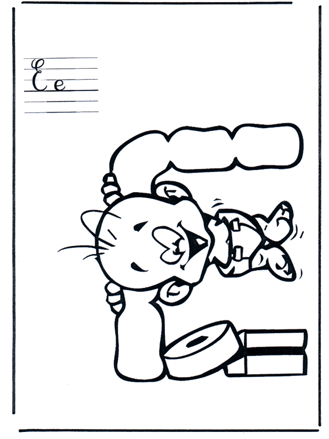 Letter E - Alphabeth coloring pages