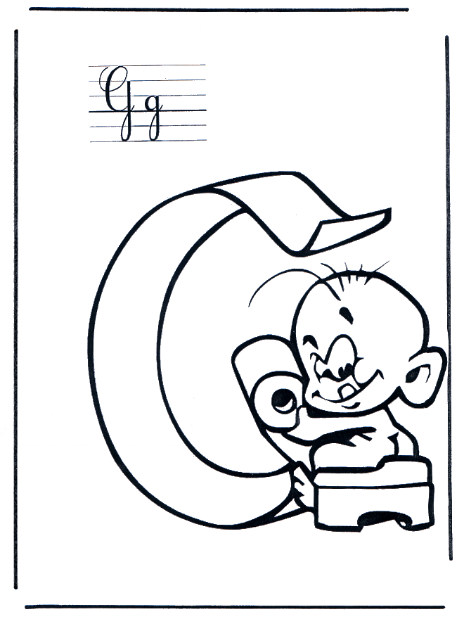 Letter G - Alphabeth coloring pages