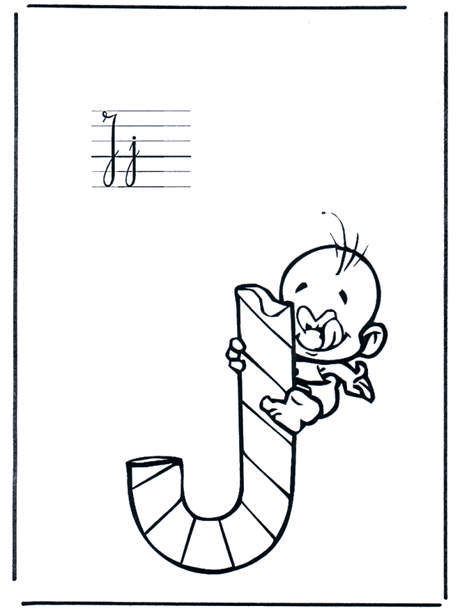 Letter J - Alphabeth coloring pages