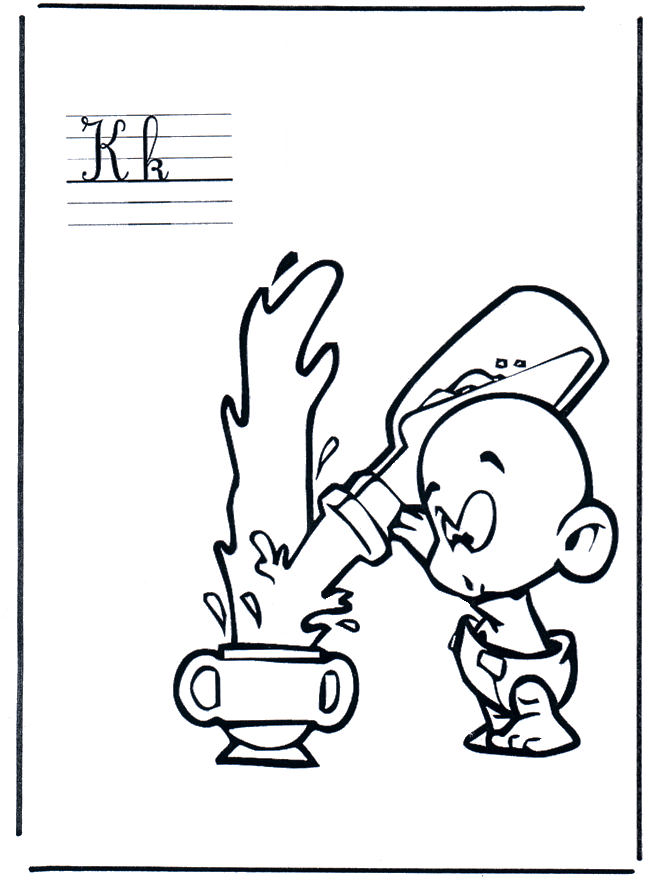 Letter K - Alphabeth coloring pages