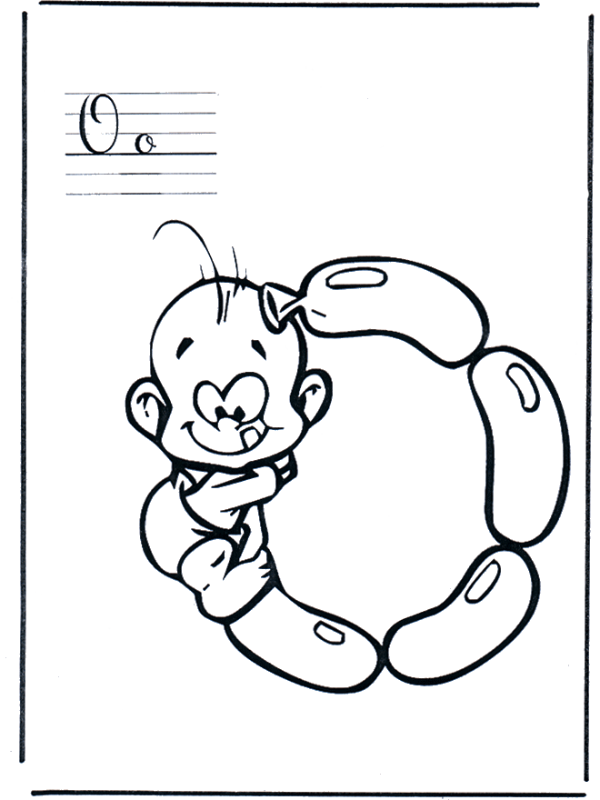 Letter O - Alphabeth coloring pages