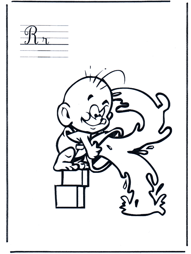 Letter R - Alphabeth coloring pages