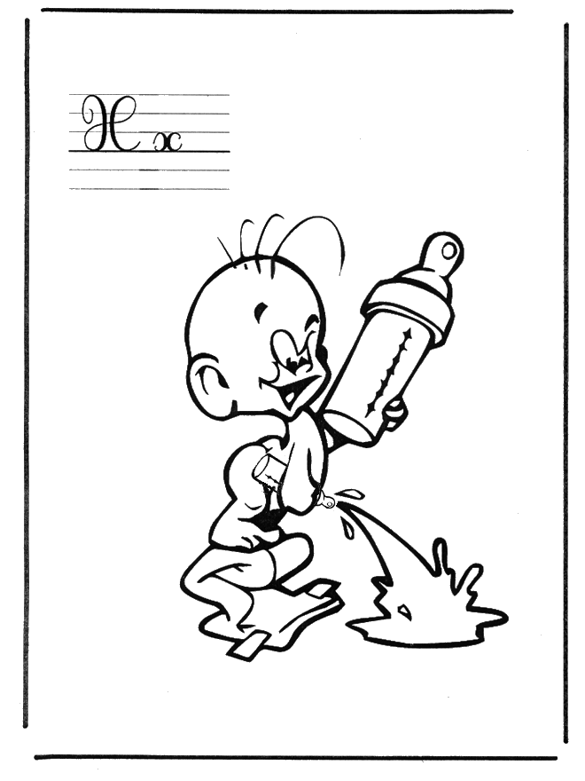 Letter  X - Alphabeth coloring pages