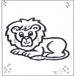 Animals coloring pages - Lion lying