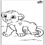 Animals coloring pages - Little baby lion