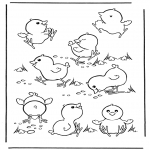 Animals coloring pages - Little chicks 2