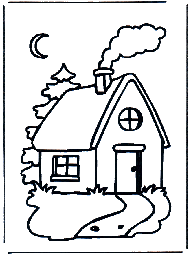 Little cottage - Coloring page toys