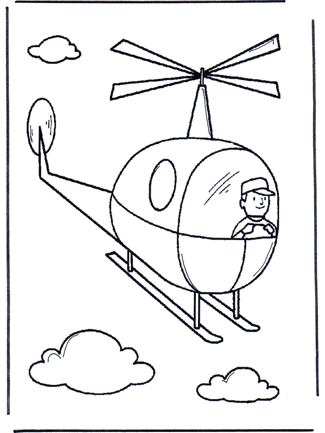 Little helicopter - Coloring page toys