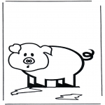 Animals coloring pages - Little pig