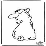 Animals coloring pages - Little sheep 2