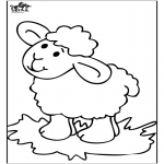 Animals coloring pages - Little sheep 4