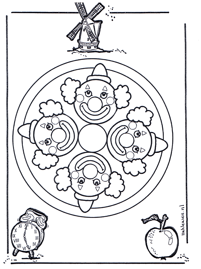 Mandala clown - children mandalas