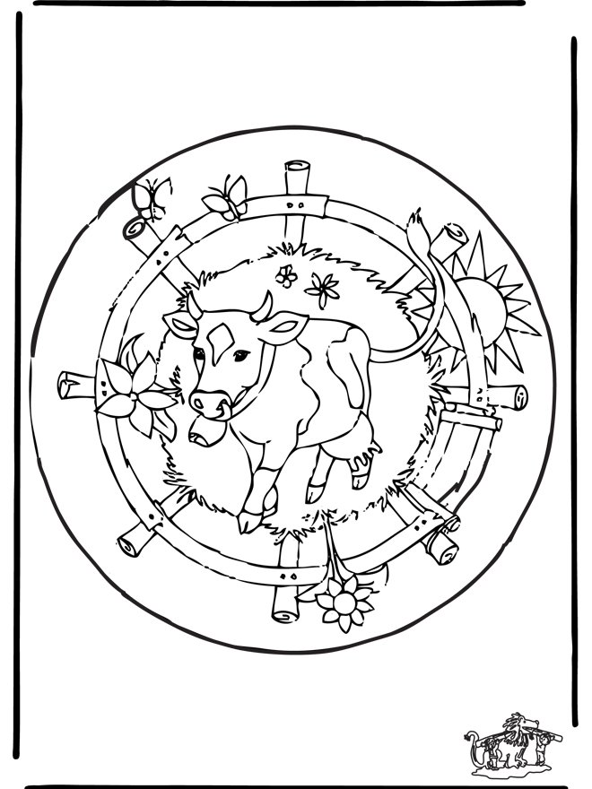 Mandala cow - Animal mandalas