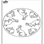 Theme coloring pages - Mandala Easterbunny