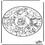 Bible coloring pages - Mandala manger
