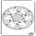 Mandala Coloring Pages - Mandala mouse 1