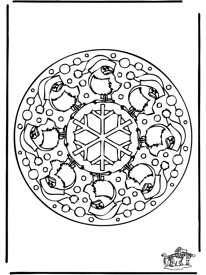 Mandala winter 1 - Coloring pages Christmas