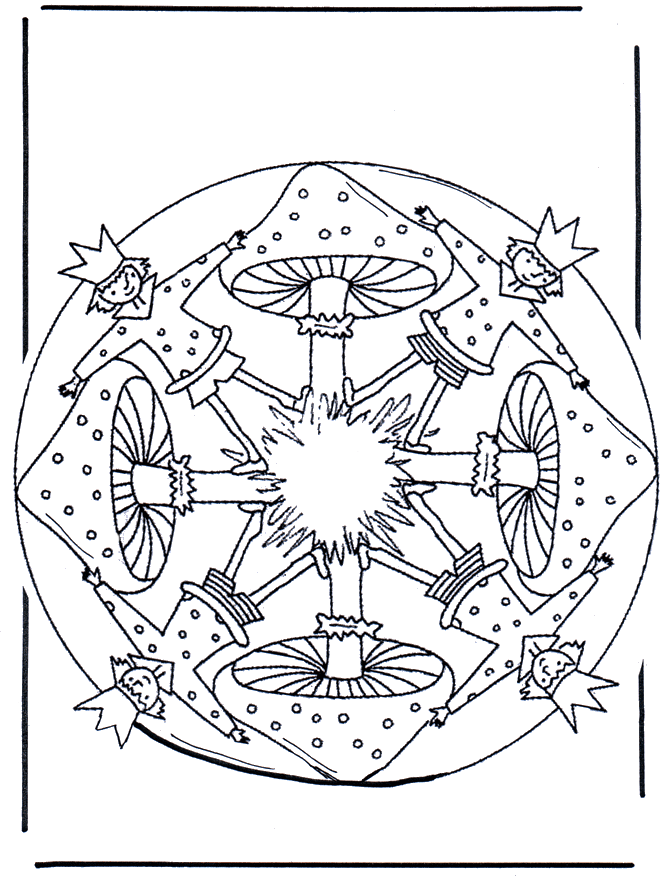 Mandala with mushroom 1 - Autumn