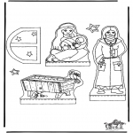 Christmas coloring pages - Manger part 1