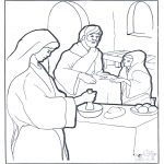 Bible coloring pages - Mary,Martha and Jesus