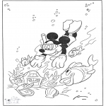 Comic Characters - Mickey in the water