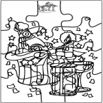 Theme coloring pages - New Year puzzle