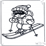Winter coloring pages - Nice skiing