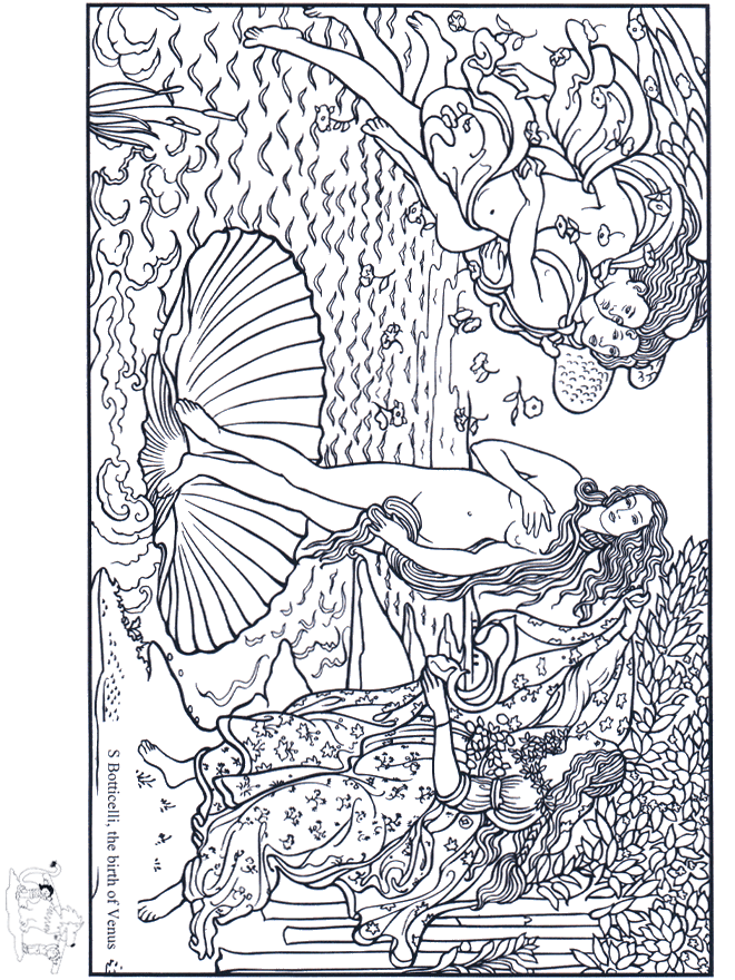 Painter Botticelli - Art coloring pages