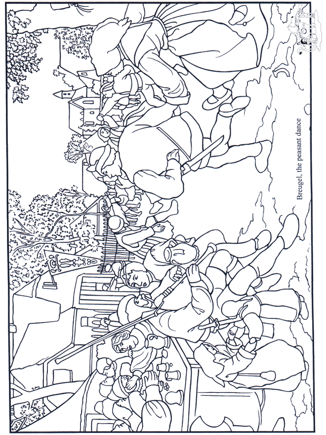 Painter Breughel - Art coloring pages