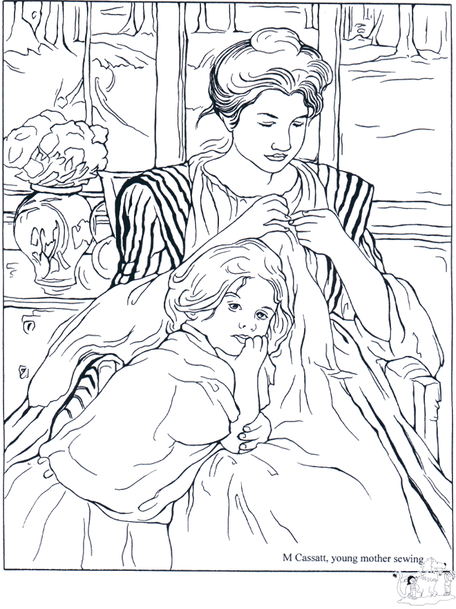 Painter Cassatt - Art coloring pages