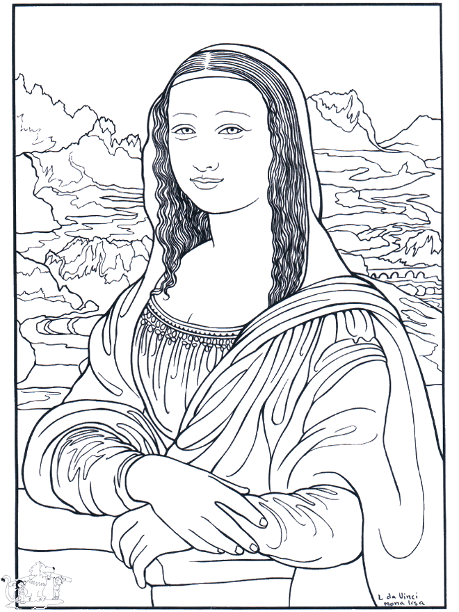 Painter da Vinci - Art coloring pages